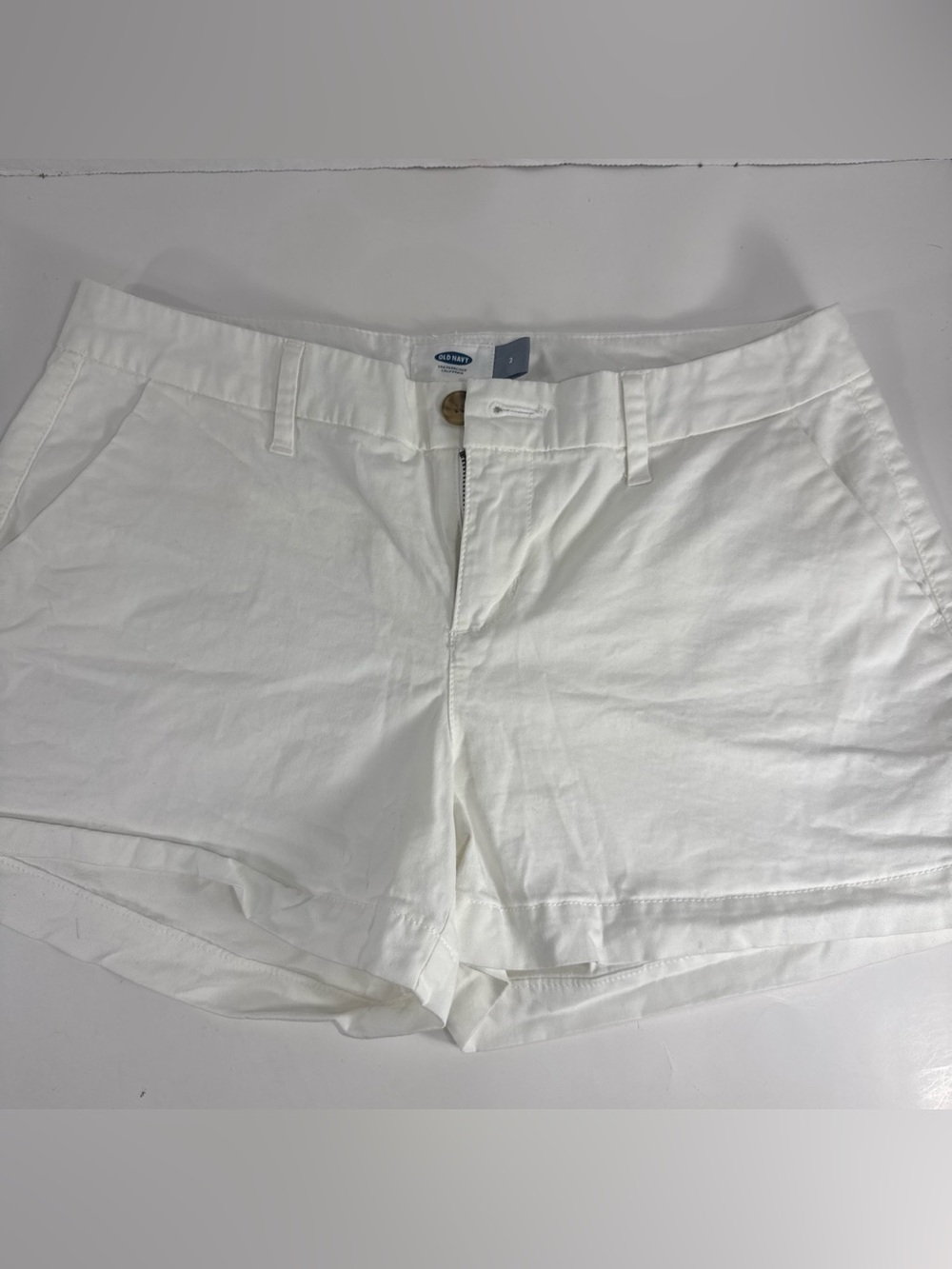 Old Navy White Cotton Chino Women's Shorts